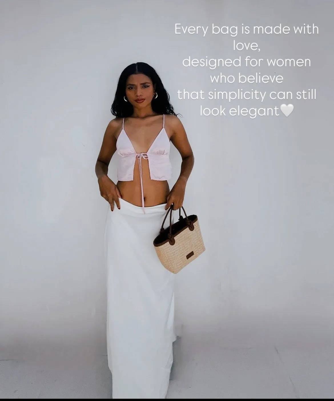 Woman wearing SHAONV bag in Bali